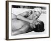 La piscine by Jacques Deray with Alain Delon and Romy Schneider, 1969 (b/w photo)-null-Framed Photo