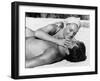 La piscine by Jacques Deray with Alain Delon and Romy Schneider, 1969 (b/w photo)-null-Framed Photo