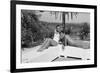 La piscine by Jacques Deray with Alain Delon and Romy Schneider, 1969 (b/w photo)-null-Framed Photo