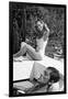 La piscine by Jacques Deray with Alain Delon and Romy Schneider, 1969 (b/w photo)-null-Framed Photo