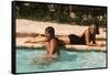 La piscine by Jacques Deray with Alain Delon and Romy Schneider, 1969 (photo)-null-Framed Stretched Canvas