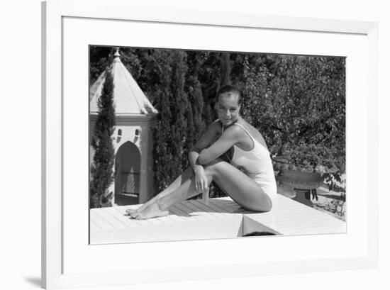 La Piscine by Jacques Deray with Romy Schneider, 1969 (b/w photo)-null-Framed Photo