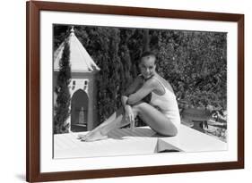 La Piscine by Jacques Deray with Romy Schneider, 1969 (b/w photo)-null-Framed Photo