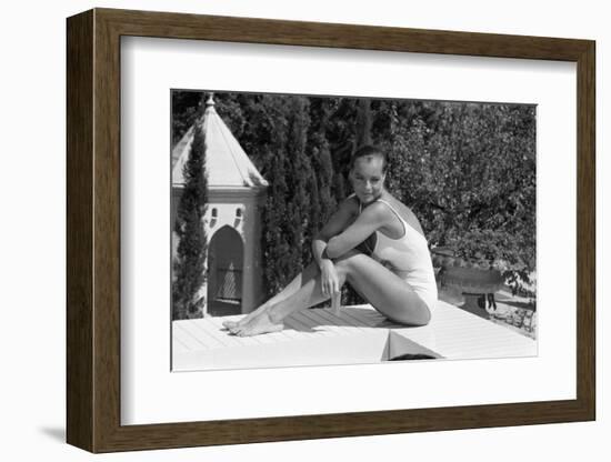 La Piscine by Jacques Deray with Romy Schneider, 1969 (b/w photo)-null-Framed Photo