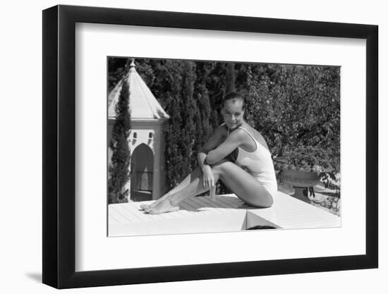 La Piscine by Jacques Deray with Romy Schneider, 1969 (b/w photo)-null-Framed Photo