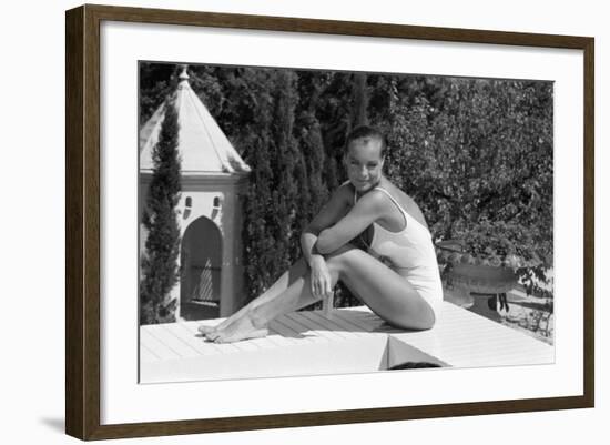 La Piscine by Jacques Deray with Romy Schneider, 1969 (b/w photo)-null-Framed Photo