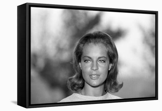 La Piscine by Jacques Deray with Romy Schneider, 1969 (b/w photo)-null-Framed Stretched Canvas