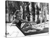 La Piscine by Jacques Deray with Romy Schneider, 1969 (chaise longue by la serie Module 400 by Roge-null-Stretched Canvas