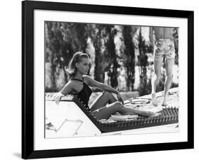 La Piscine by Jacques Deray with Romy Schneider, 1969 (chaise longue by la serie Module 400 by Roge-null-Framed Photo