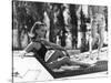 La Piscine by Jacques Deray with Romy Schneider, 1969 (chaise longue by la serie Module 400 by Roge-null-Stretched Canvas