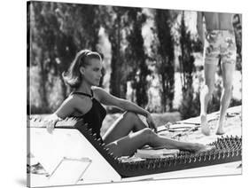 La Piscine by Jacques Deray with Romy Schneider, 1969 (chaise longue by la serie Module 400 by Roge-null-Stretched Canvas