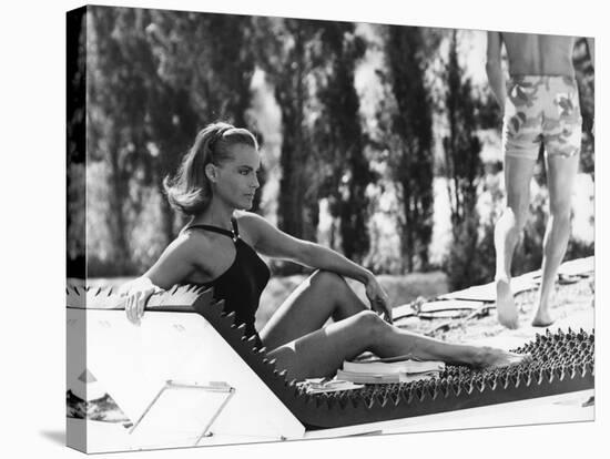 La Piscine by Jacques Deray with Romy Schneider, 1969 (chaise longue by la serie Module 400 by Roge-null-Stretched Canvas