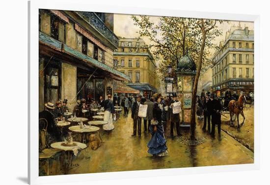 La Place de l'Opera, Paris-Ulpiano Checa Y Sanz-Framed Giclee Print