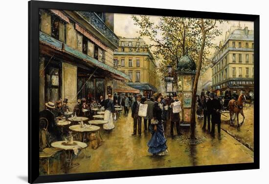 La Place de l'Opera, Paris-Ulpiano Checa Y Sanz-Framed Giclee Print