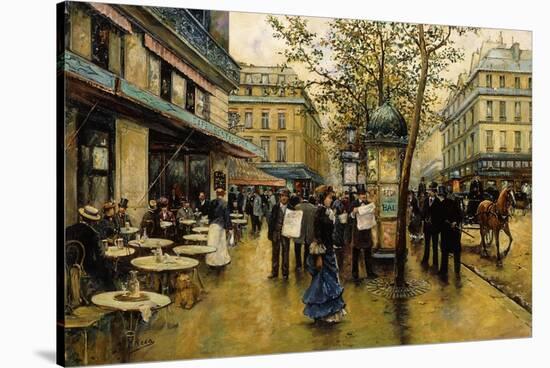 La Place De L'Opera, Paris-Ulpiano Checa Y Sanz-Stretched Canvas