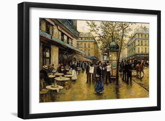La Place De L'Opera, Paris-Ulpiano Checa Y Sanz-Framed Giclee Print
