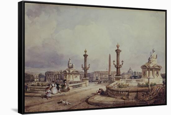 La Place de la Concorde entre 1836 et 1838-William Wyld-Framed Stretched Canvas
