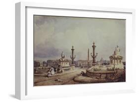 La Place de la Concorde entre 1836 et 1838-William Wyld-Framed Giclee Print