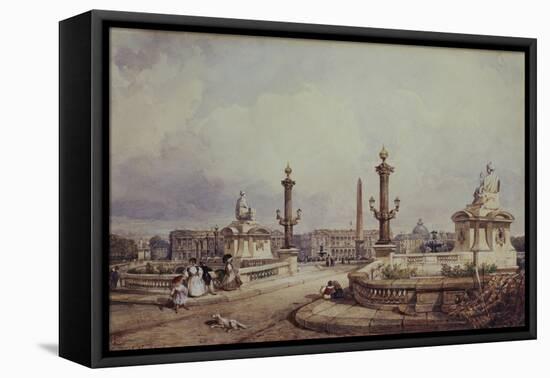 La Place de la Concorde entre 1836 et 1838-William Wyld-Framed Stretched Canvas