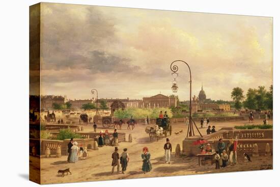 La Place De La Concorde in 1829-Guiseppe Canella-Stretched Canvas