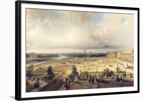 La Place De La Concorde, Paris-Carlo Bossoli-Framed Giclee Print