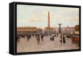 La Place De La Concorde-Luigi Loir-Framed Stretched Canvas