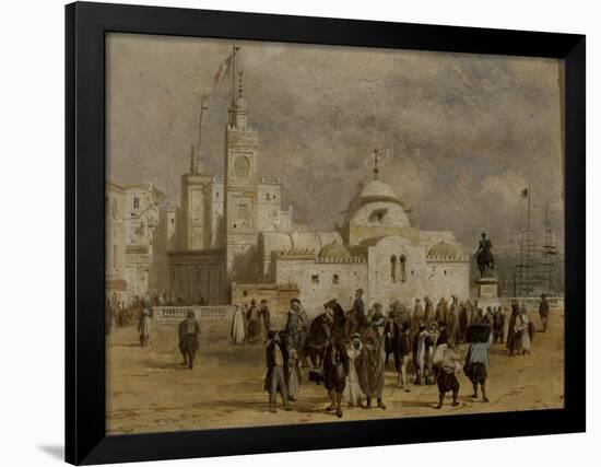 La place du Gouvernement à Alger-Adrien Dauzats-Framed Giclee Print