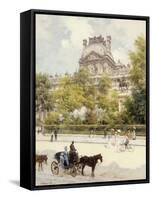 La Place Du Louvre, 1902-Louis Beraud-Framed Stretched Canvas
