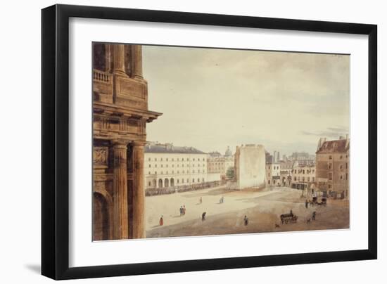 La place Saint-Sulpice en 1832, Paris (VIème arr.), 1832-F. Bruzard-Framed Giclee Print