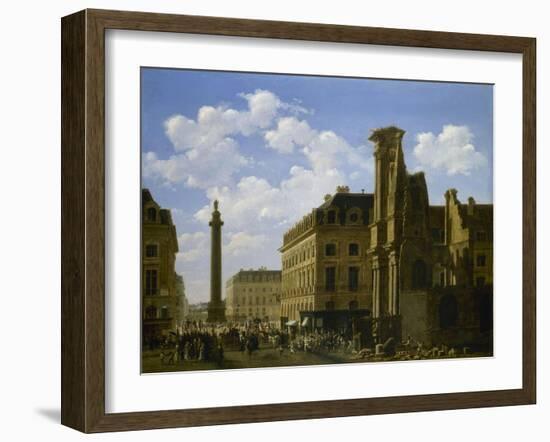 La Place Vendôme et la rue de Castiglione, avec les ruines de l'église des Feuillants-Etienne Bouhot-Framed Giclee Print