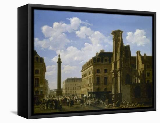 La Place Vendôme et la rue de Castiglione, avec les ruines de l'église des Feuillants-Etienne Bouhot-Framed Stretched Canvas