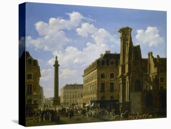 La Place Vendôme et la rue de Castiglione, avec les ruines de l'église des Feuillants-Etienne Bouhot-Stretched Canvas