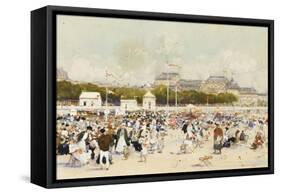 La Plage a Deauville-Luigi Loir-Framed Stretched Canvas