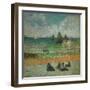 La plage a Dieppe ou les Baigneuses, 1885 The beach at Dieppe, or the bathers. Canvas.-Paul Gauguin-Framed Giclee Print