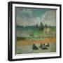 La plage a Dieppe ou les Baigneuses, 1885 The beach at Dieppe, or the bathers. Canvas.-Paul Gauguin-Framed Giclee Print