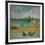 La plage a Dieppe ou les Baigneuses, 1885 The beach at Dieppe, or the bathers. Canvas.-Paul Gauguin-Framed Giclee Print