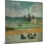 La plage a Dieppe ou les Baigneuses, 1885 The beach at Dieppe, or the bathers. Canvas.-Paul Gauguin-Mounted Giclee Print