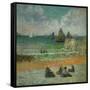 La plage a Dieppe ou les Baigneuses, 1885 The beach at Dieppe, or the bathers. Canvas.-Paul Gauguin-Framed Stretched Canvas