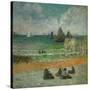 La plage a Dieppe ou les Baigneuses, 1885 The beach at Dieppe, or the bathers. Canvas.-Paul Gauguin-Stretched Canvas