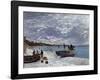 La plage a Sainte-Adresse-Claude Monet-Framed Art Print