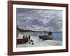 La plage a Sainte-Adresse-Claude Monet-Framed Art Print