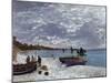 La plage a Sainte-Adresse-Claude Monet-Mounted Art Print