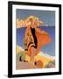 La Plage de Calvi-Roger Broders-Framed Art Print