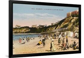 La Plage De La Cote Des Basques at Biarritz, on the Cote D'Atlantique-null-Framed Photographic Print
