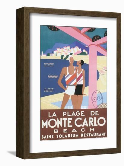 La Plage de Monte Carlo Beach-Alfred Tolmer-Framed Art Print