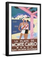 La Plage de Monte Carlo Beach-Alfred Tolmer-Framed Art Print