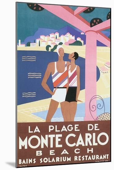 La Plage de Monte Carlo Beach-Alfred Tolmer-Mounted Art Print