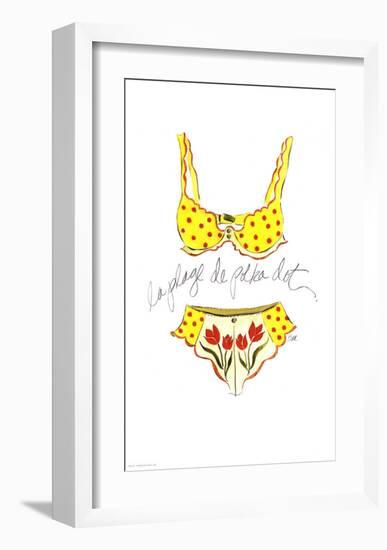 La Plage de Polka Dot-Tina-Framed Art Print