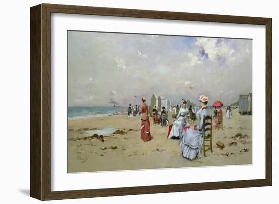 La Plage De Trouville-Paul Rossert-Framed Giclee Print