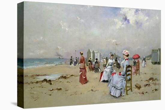 La Plage De Trouville-Paul Rossert-Stretched Canvas